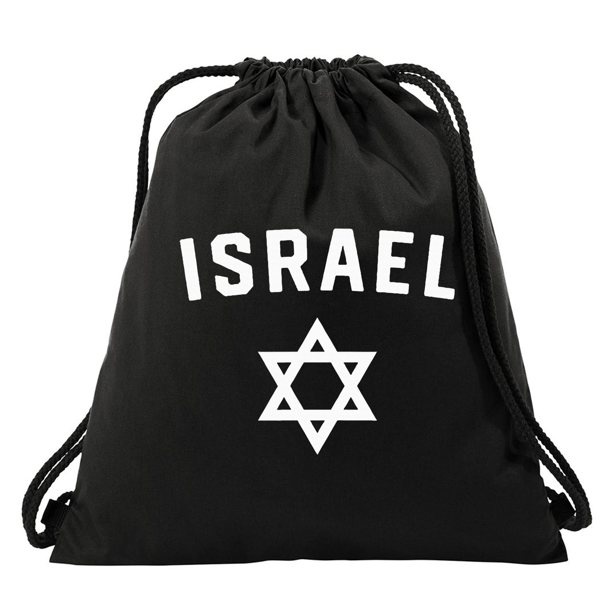 I Love Israel Minimalist Israeli Flag Drawstring Bag
