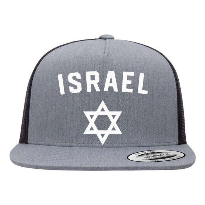 I Love Israel Minimalist Israeli Flag Flat Bill Trucker Hat