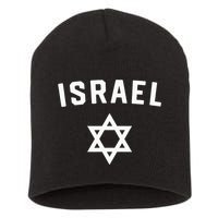 I Love Israel Minimalist Israeli Flag Short Acrylic Beanie