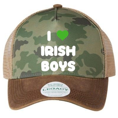I Love Irish Funny St Patricks Day Heart Shamrock Legacy Tie Dye Trucker Hat