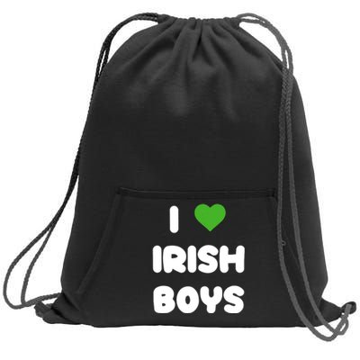 I Love Irish Funny St Patricks Day Heart Shamrock Sweatshirt Cinch Pack Bag