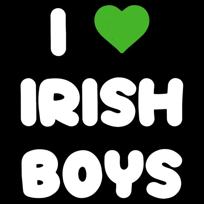 I Love Irish Funny St Patricks Day Heart Shamrock Flat Bill Trucker Hat