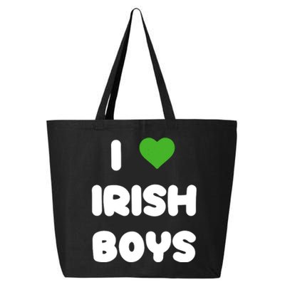 I Love Irish Funny St Patricks Day Heart Shamrock 25L Jumbo Tote