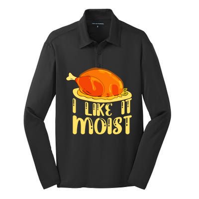 I Like It Moist Gift Silk Touch Performance Long Sleeve Polo