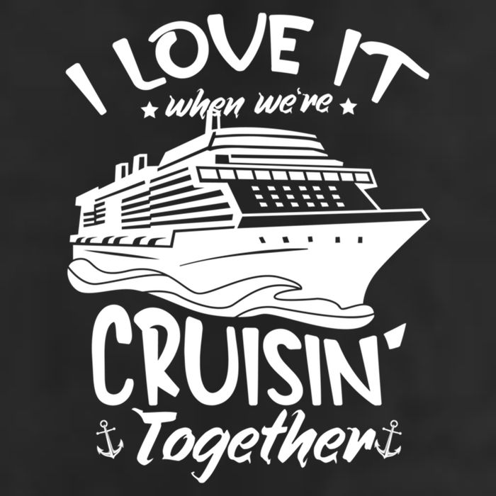 I Love It When We're Cruisin' Together Cruise Ship Gift 7 Panel Mesh Trucker Snapback Hat