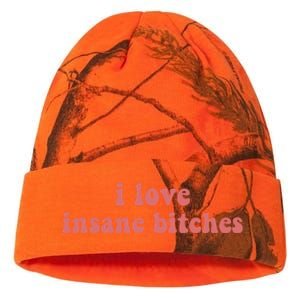 I Love Insane Bitches Funny Sarcastic Kati Licensed 12" Camo Beanie