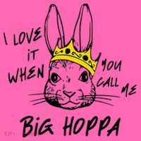 I Love It When You Call Me Big Hoppa Bunny Easter Day Funny Stripe Pom Pom Beanie