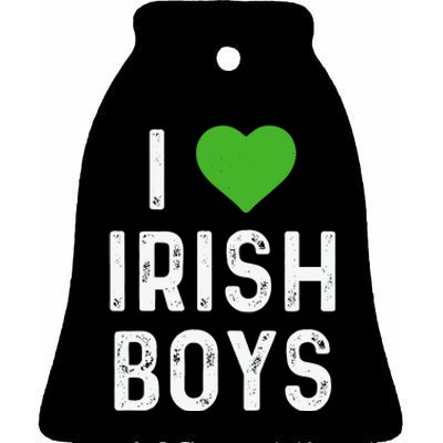 I Love Irish Funny St PatrickS Day Heart Shamrock Ceramic Bell Ornament