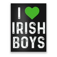 I Love Irish Funny St PatrickS Day Heart Shamrock Poster