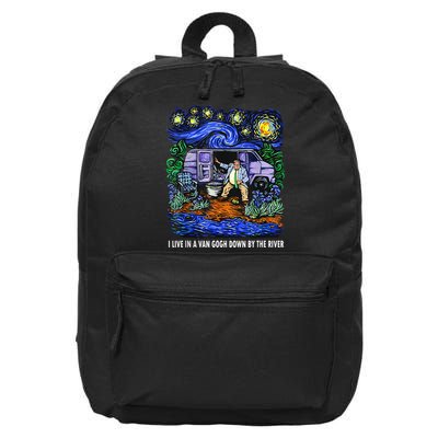 I Live In A Van Down By The River Graphic Tee Funny Art 16 in Basic Backpack