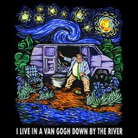 I Live In A Van Down By The River Graphic Tee Funny Art Wool Snapback Cap