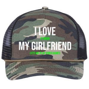 I Love It When My Friend Lets Me Play Video Games Meaningful Gift Retro Rope Trucker Hat Cap