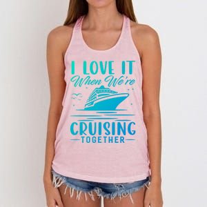 I Love It When Were Cruisin Together Cool Gift Funny Cruise Gift Women's Knotted Racerback Tank