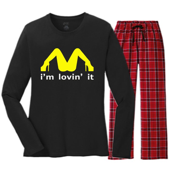 IM Lovin It Man Woman Funny Gift 600 Women's Long Sleeve Flannel Pajama Set 