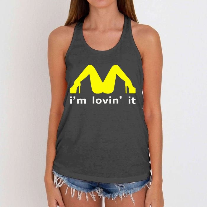 IM Lovin It Man Woman Funny Gift 600 Women's Knotted Racerback Tank