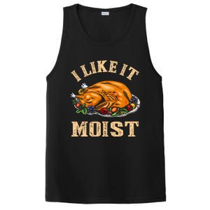 I Like It Moist Funny Thanksgiving Turkey Leg Day PosiCharge Competitor Tank