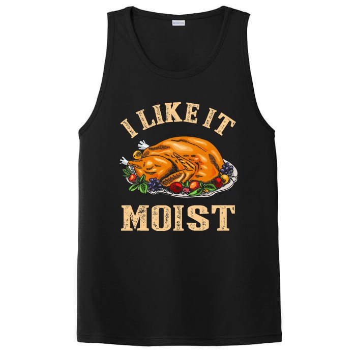 I Like It Moist Funny Thanksgiving Turkey Leg Day PosiCharge Competitor Tank