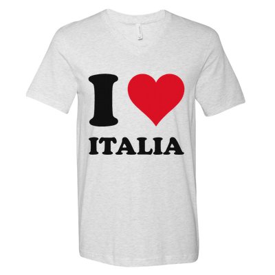 I Love Italia Italian Pride Design V-Neck T-Shirt