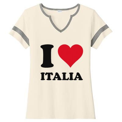 I Love Italia Italian Pride Design Ladies Halftime Notch Neck Tee