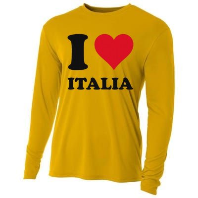 I Love Italia Italian Pride Design Cooling Performance Long Sleeve Crew