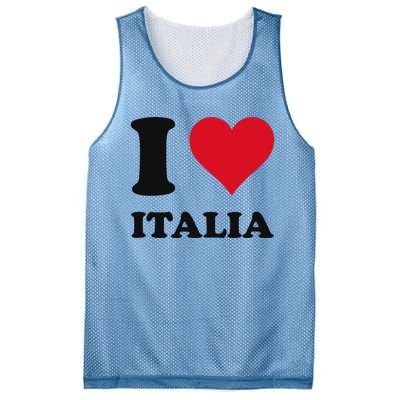 I Love Italia Italian Pride Design Mesh Reversible Basketball Jersey Tank