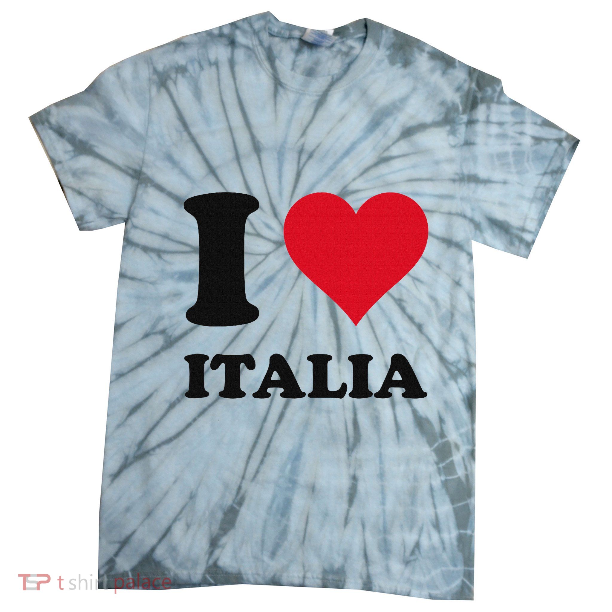 I Love Italia Italian Pride Design Tie-Dye T-Shirt