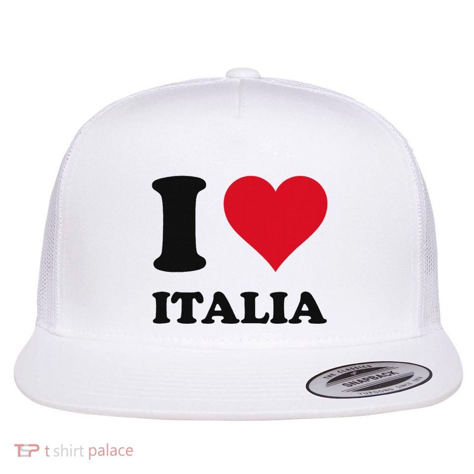 I Love Italia Italian Pride Design Flatbill Hat