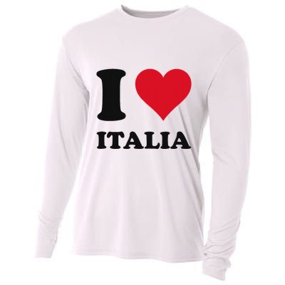 I Love Italia Italian Pride Design Cooling Performance Long Sleeve Crew