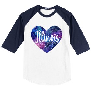 I Love Illinois Usa Gift Baseball Sleeve Shirt