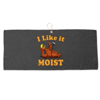 I LIKE IT MOIST Funny Thanksgiving Foods Family Group Set Large Microfiber Waffle Golf Towel