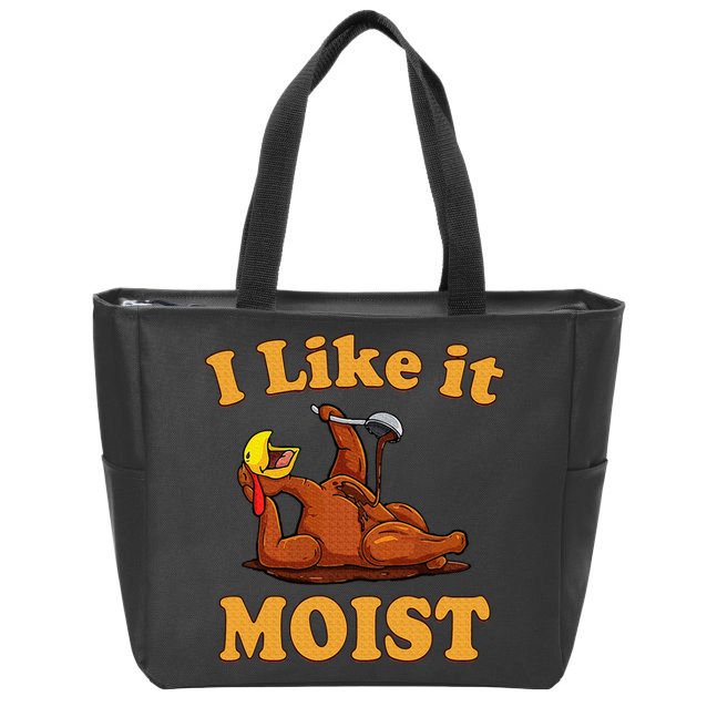 I LIKE IT MOIST Funny Thanksgiving Foods Family Group Set Zip Tote Bag