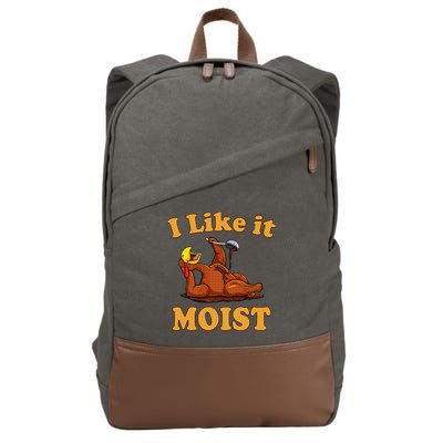 I LIKE IT MOIST Funny Thanksgiving Foods Family Group Set Cotton Canvas Backpack