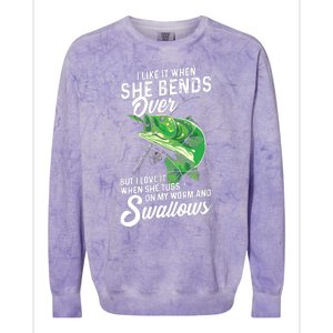 I Like It When She Bends Over Fishing Gifts For Men Colorblast Crewneck Sweatshirt