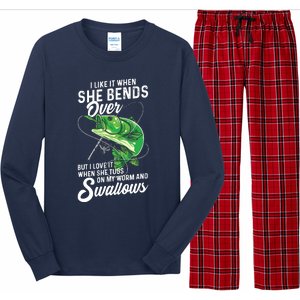 I Like It When She Bends Over Fishing Gifts For Men Long Sleeve Pajama Set