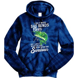 I Like It When She Bends Over Fishing Gifts For Men Tie Dye Hoodie