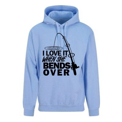 I Love It When She Bends Over Funny Fishing Gift Unisex Surf Hoodie