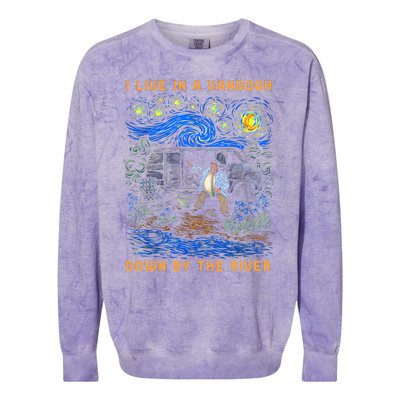 I Live In A Van Gogh Down By The River Colorblast Crewneck Sweatshirt