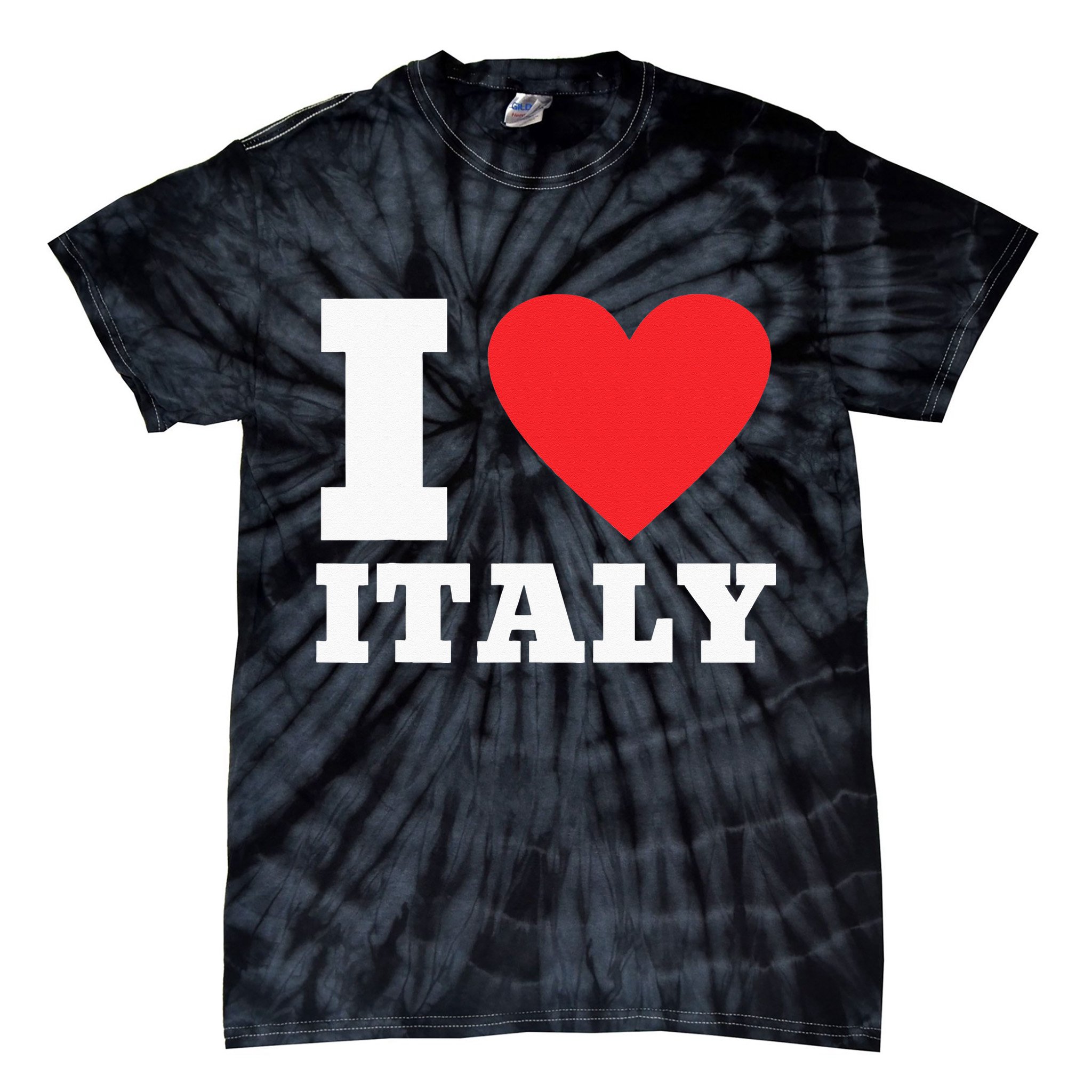 I Love Italy I Heart Italy Family Travel Italy Flag Tie-Dye T-Shirt