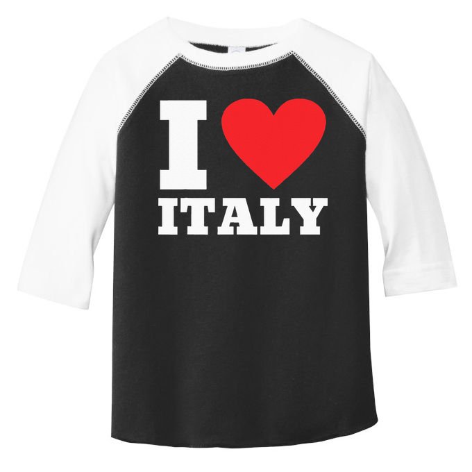 I Love Italy I Heart Italy Family Travel Italy Flag Toddler Fine Jersey T-Shirt