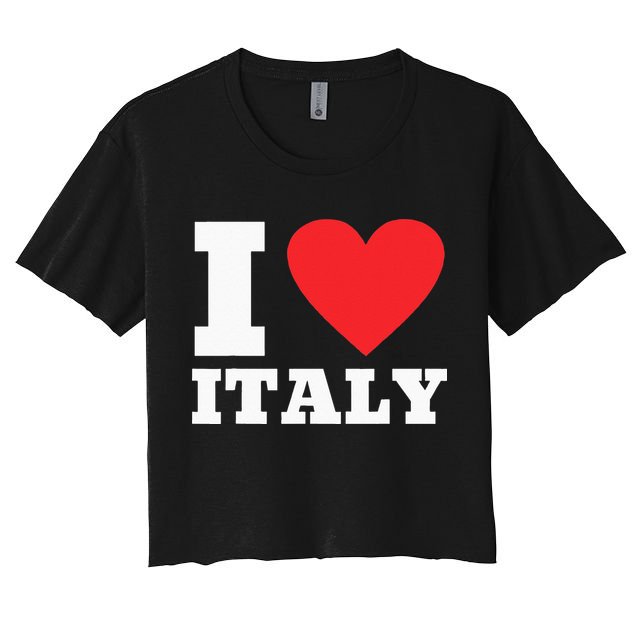 I Love Italy I Heart Italy Family Travel Italy Flag Crop Top