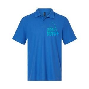 I Love It When She Bends Over Funny Fishing Gift Softstyle Adult Sport Polo