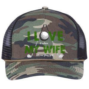 I Love It When My Wife Let's Me Play Golf Retro Rope Trucker Hat Cap