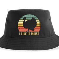 I Like It Moist Funny Thanksgiving Turkey Trot Vintage Sustainable Bucket Hat