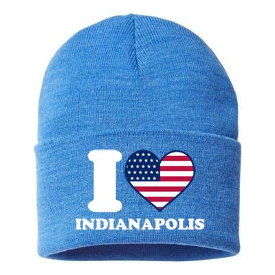 I Love Indianapolis I Heart Indianapolis Gift Sustainable Knit Beanie