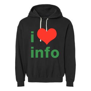 I Love Info Garment-Dyed Fleece Hoodie