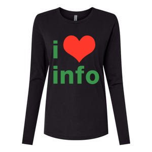 I Love Info Womens Cotton Relaxed Long Sleeve T-Shirt