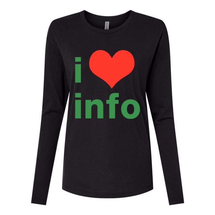 I Love Info Womens Cotton Relaxed Long Sleeve T-Shirt