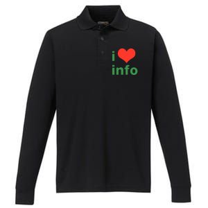 I Love Info Performance Long Sleeve Polo