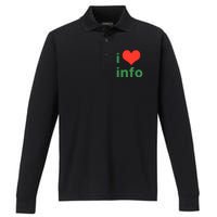 I Love Info Performance Long Sleeve Polo