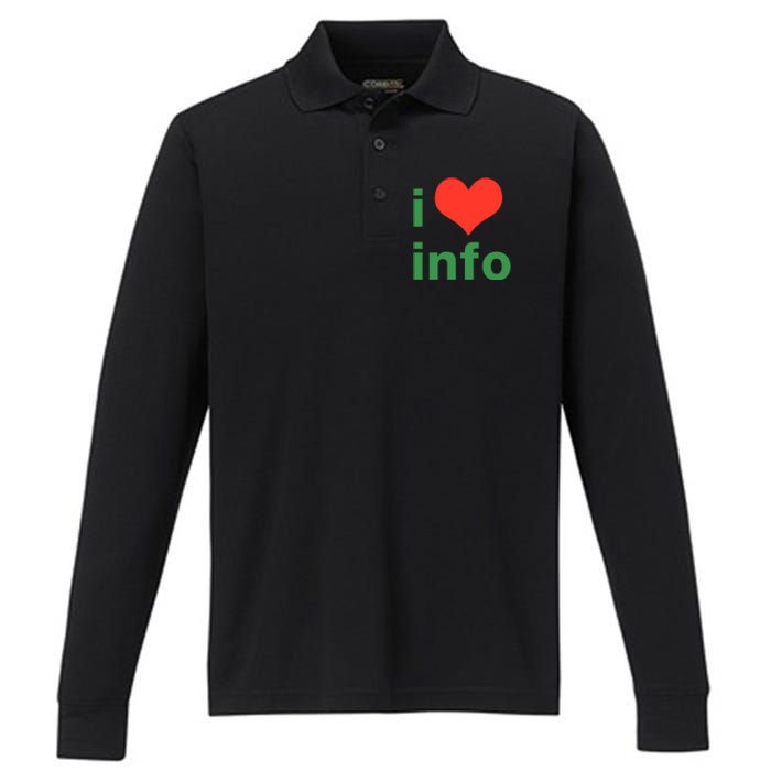 I Love Info Performance Long Sleeve Polo